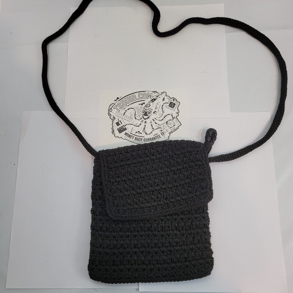 The Sak Crossbody Bag Womens Gray Crochet Handbag Flap Zipper Small Purse